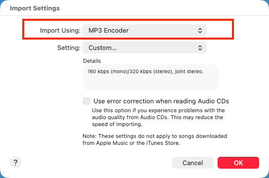 Import Settings