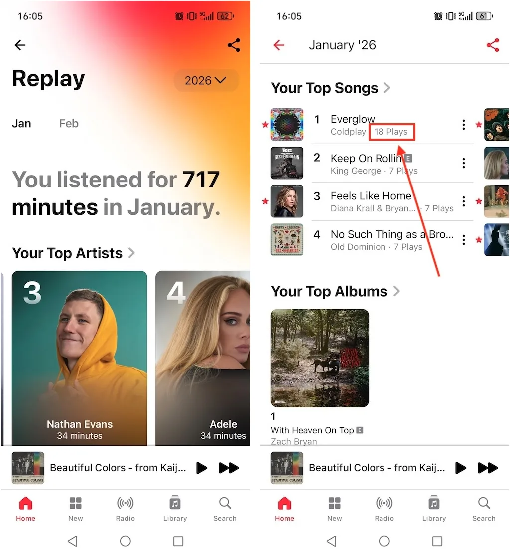 Apple Music Replay top songs