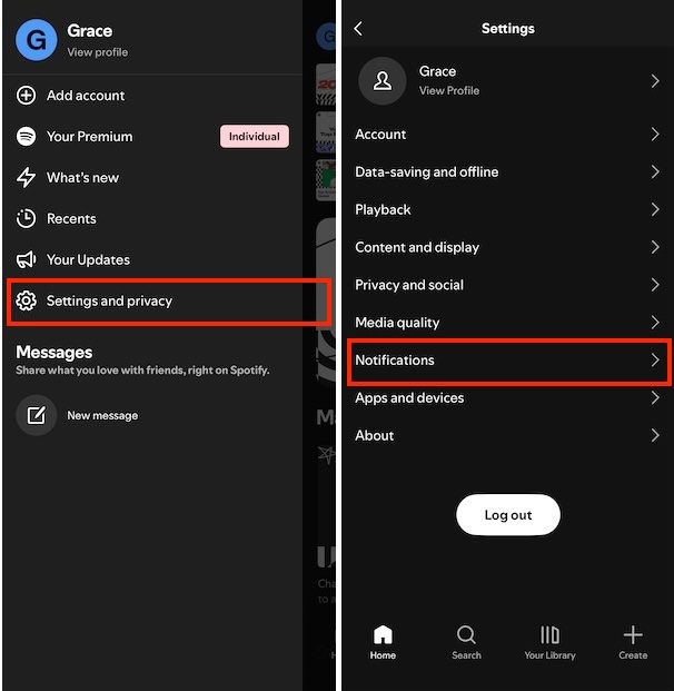 Spotify notifications